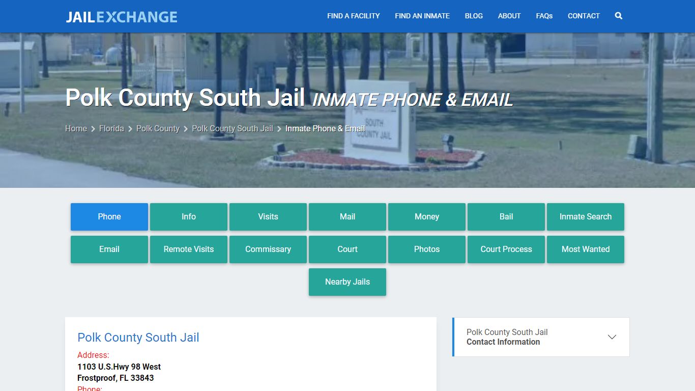 Inmate Phone - Polk County South Jail, FL - Jail Exchange