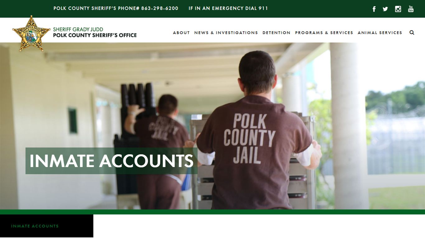 Inmate Accounts | Money for Commissary |Polk County Sheriff's Office